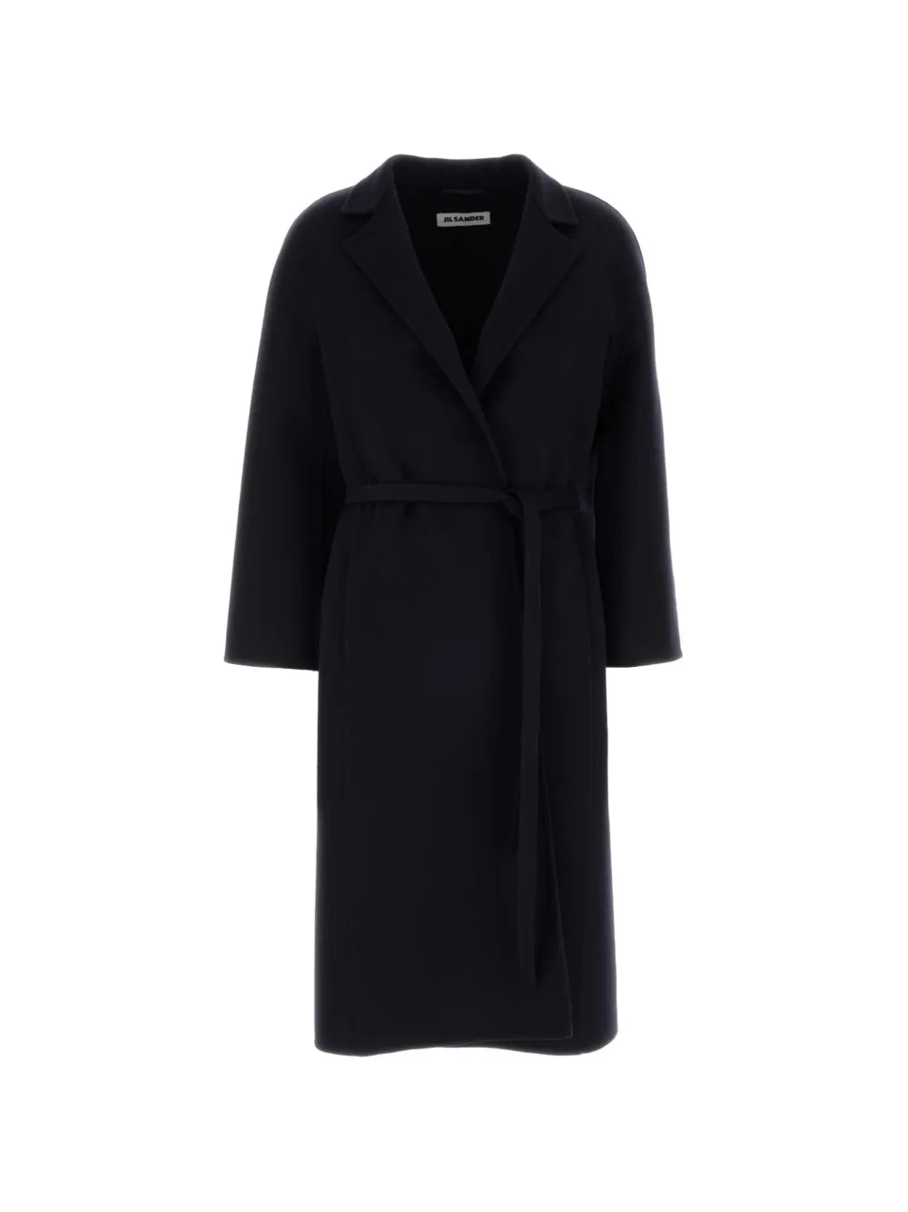 Jil Sander Cappotto in lana con cintura - Blu