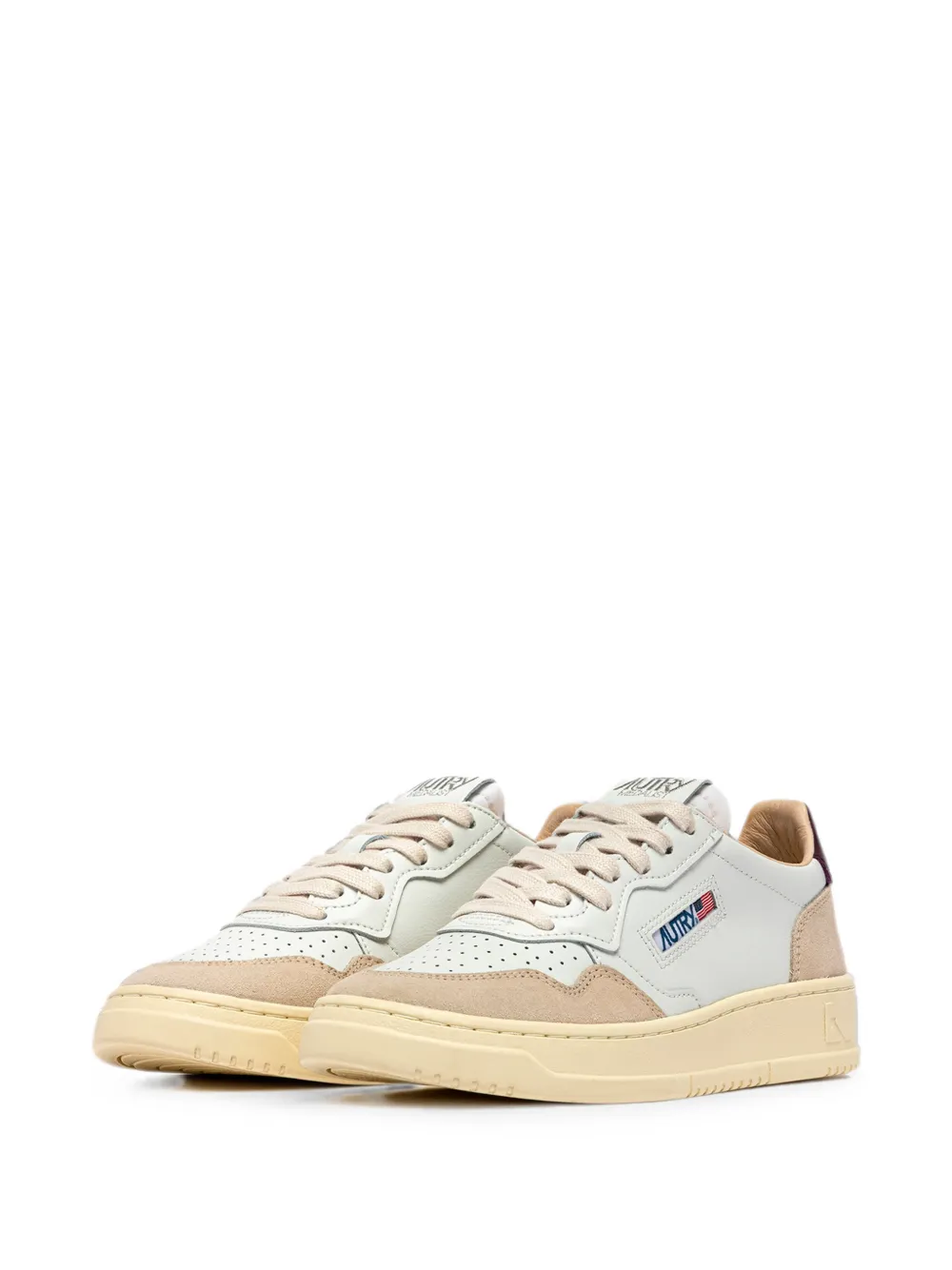 Autry Medalist panelled leather sneakers Beige