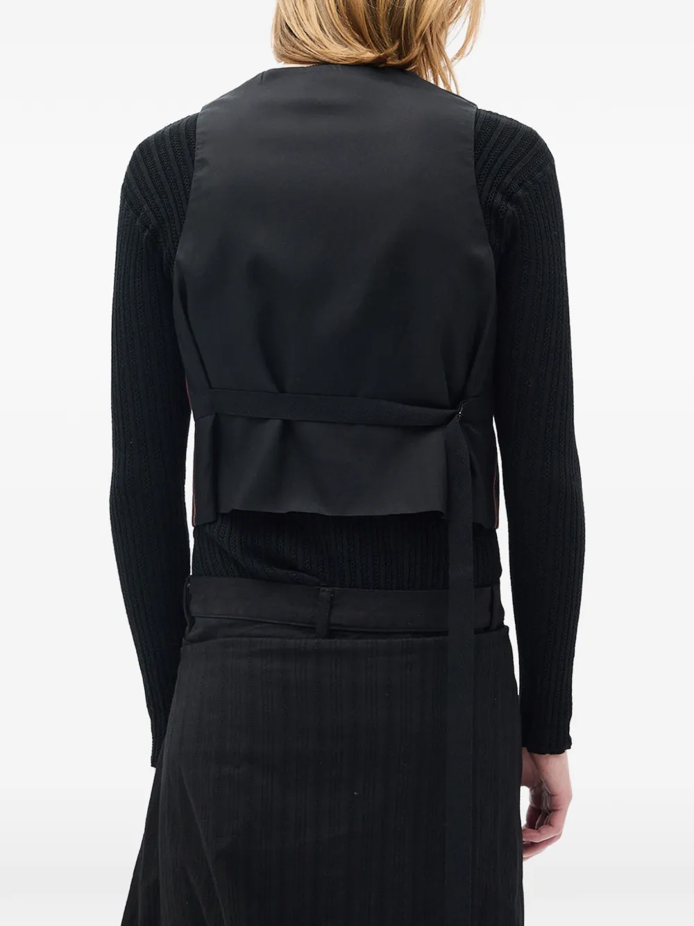 Ann Demeulemeester Kaare gilet met krijtstreep Zwart