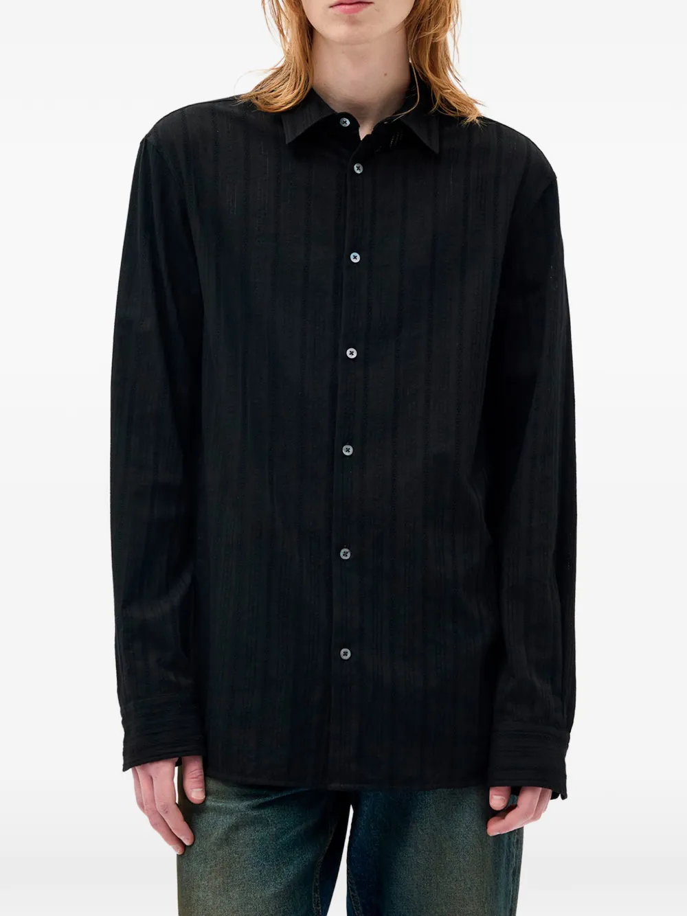 Ann Demeulemeester Andre vertical-stripe shirt - Nero