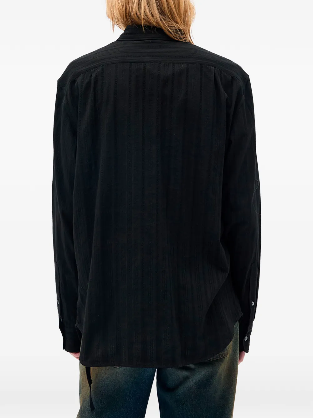 Ann Demeulemeester Andre overhemd met verticale streep Zwart