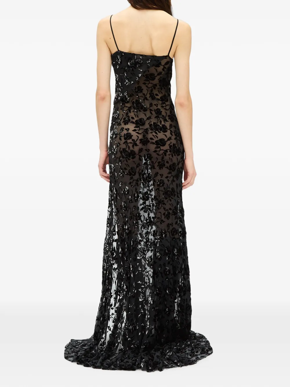 Ann Demeulemeester Aaricia maxi-jurk met bloemen-devoré Zwart