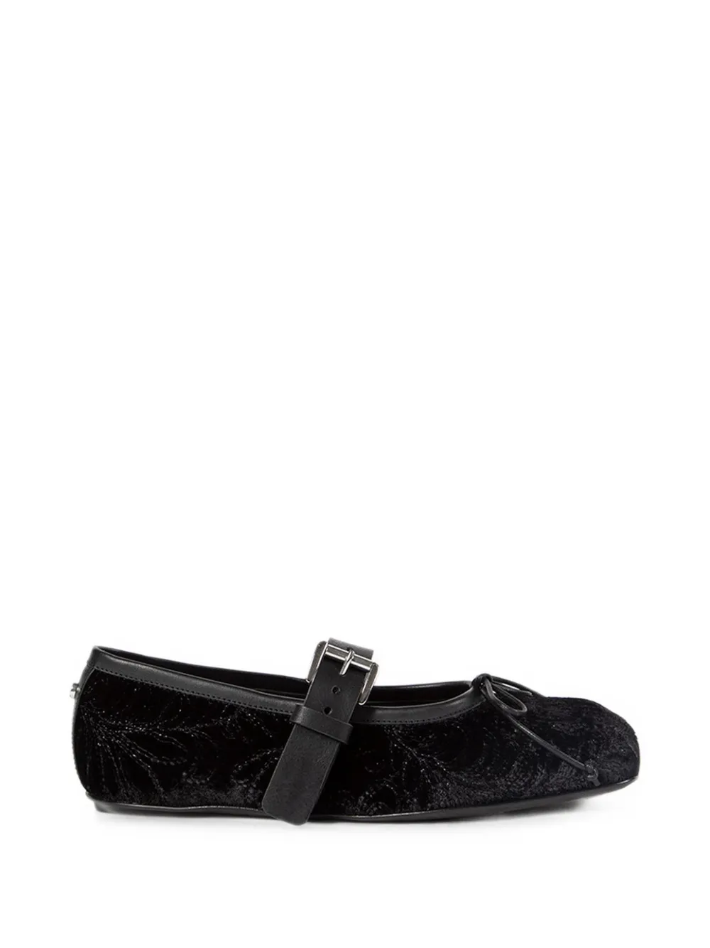 Ann Demeulemeester Ballerine in velluto con ricamo paisley - Nero