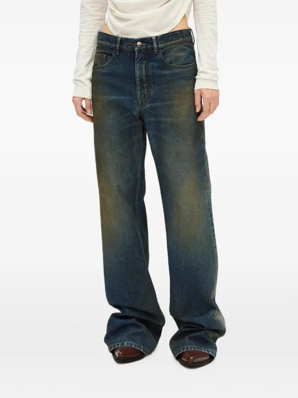 Ann Demeulemeester Genoveva Stonewashed Jeans in Blue