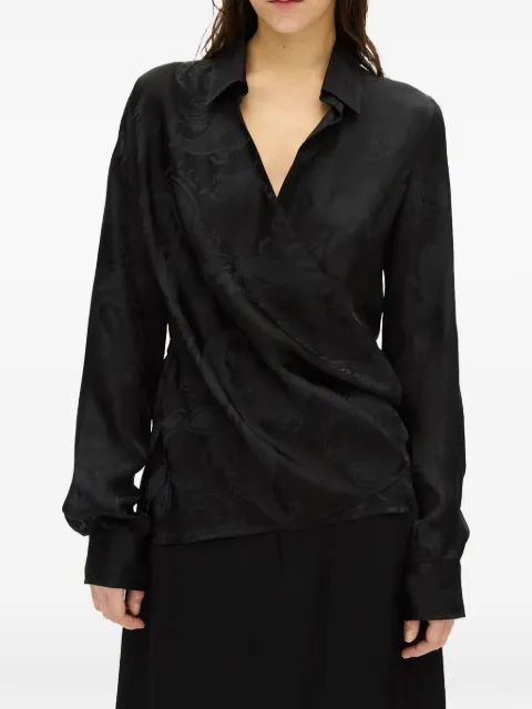Ann Demeulemeester Alba paisley-jacquard wrap shirt