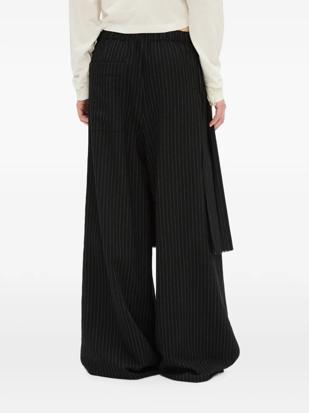 Ann Demeulemeester Marke gelaagde broek met krijtstreep Zwart
