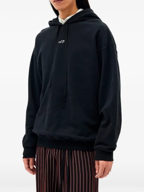 Ann Demeulemeester Bardi logo-embroidered drawstring hoodie