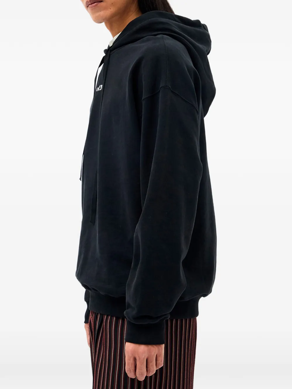 Ann Demeulemeester Bardi hoodie met geborduurd logo en trekkoord Zwart