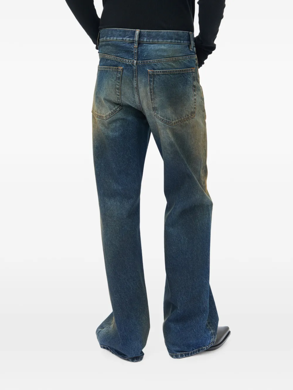 Ann Demeulemeester Jeans met kanten detail en stonewashed-effect Blauw