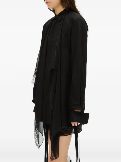 Ann Demeulemeester lace-trim pleated shirt