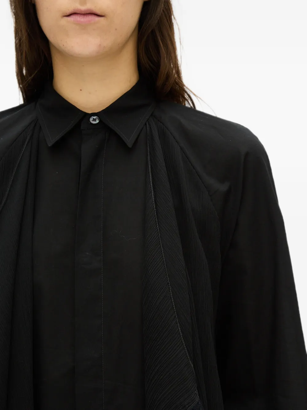 Ann Demeulemeester Plooirok met kanten afwerking Zwart