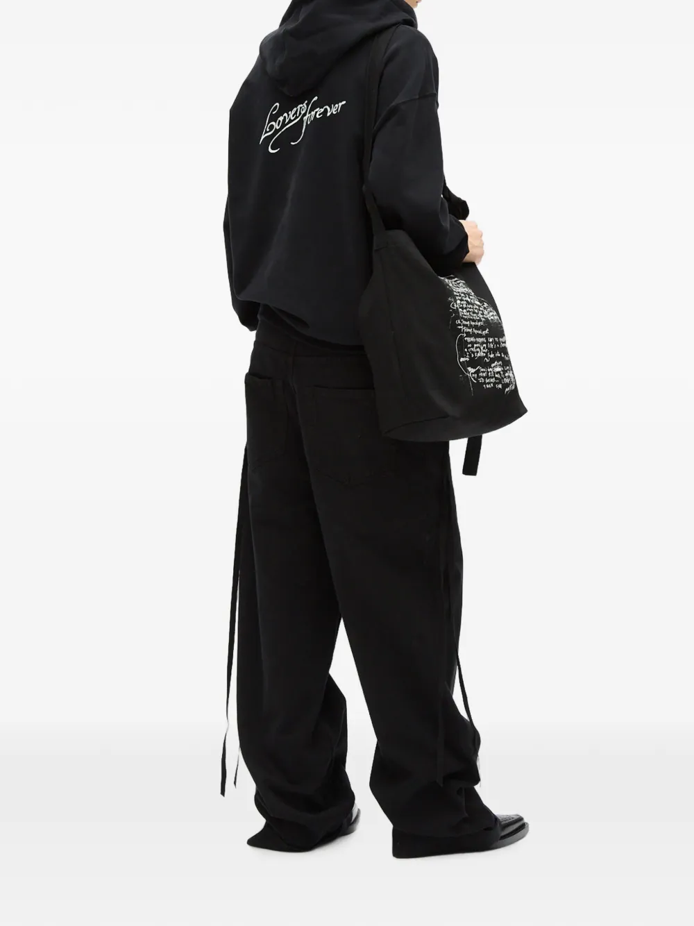 Ann Demeulemeester Cara hoodie met trekkoord Zwart