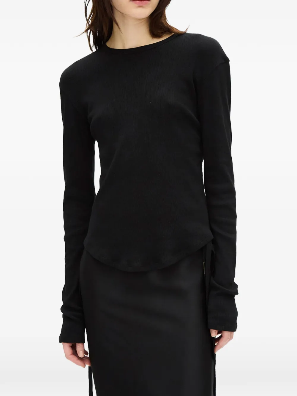 Ann Demeulemeester Gekreukt T-shirt met stippen Zwart