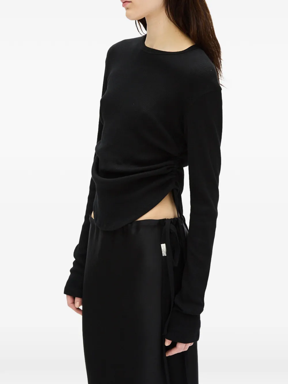 Ann Demeulemeester Gekreukt T-shirt met stippen Zwart