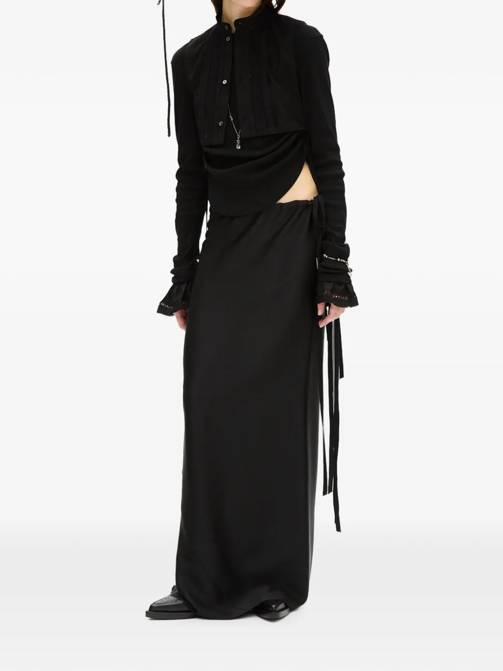 Ann Demeulemeester Gekreukt T-shirt met stippen Zwart