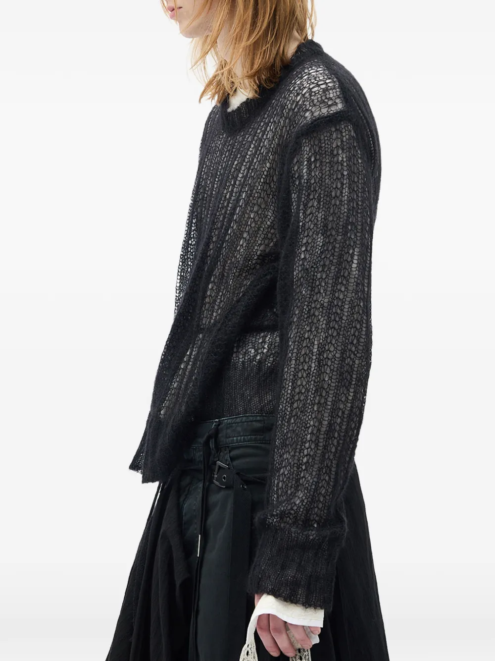 Ann Demeulemeester Levar opengebreide trui Zwart