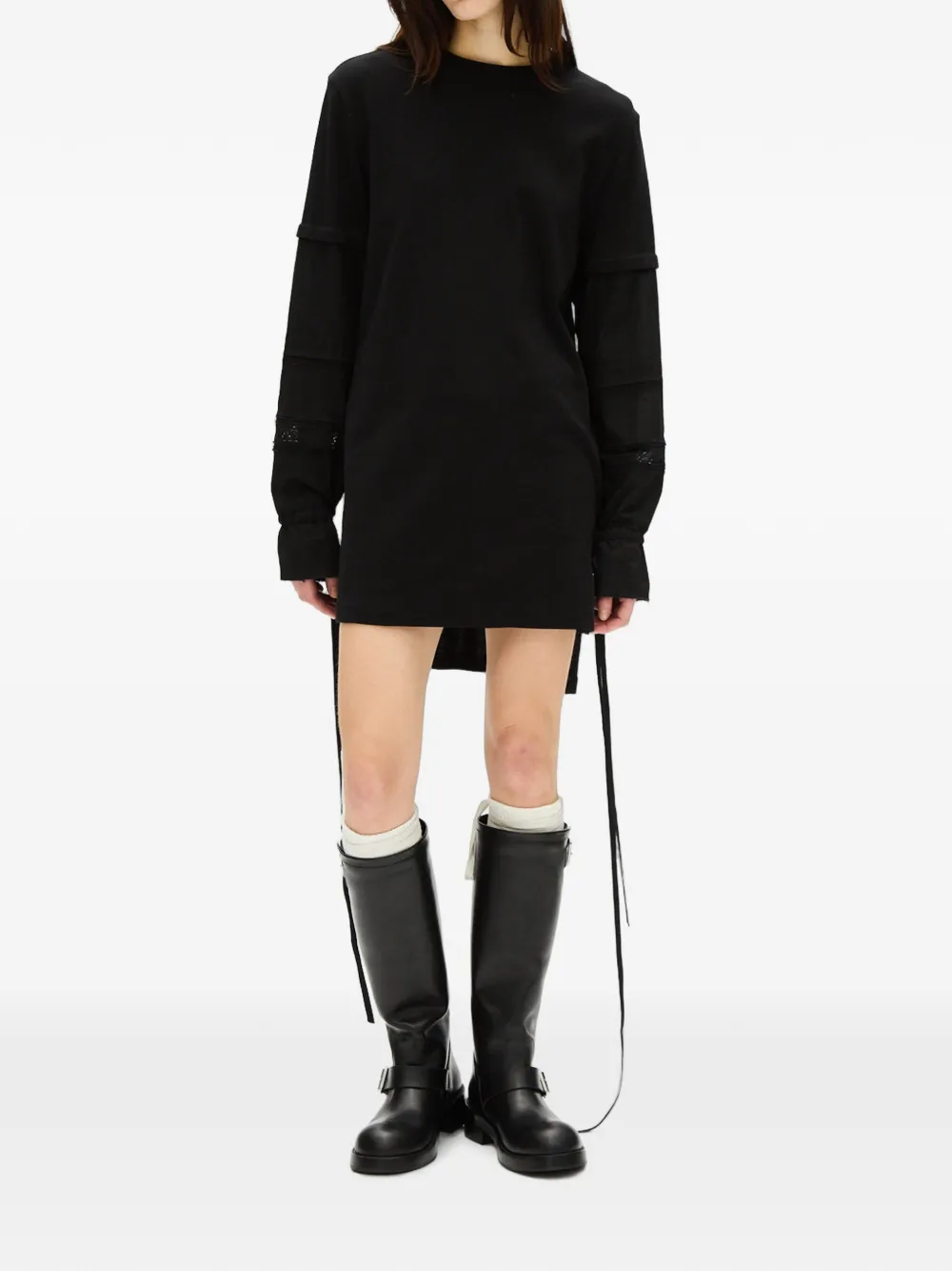 Ann Demeulemeester Lucina panelled T-shirt mini dress - Nero