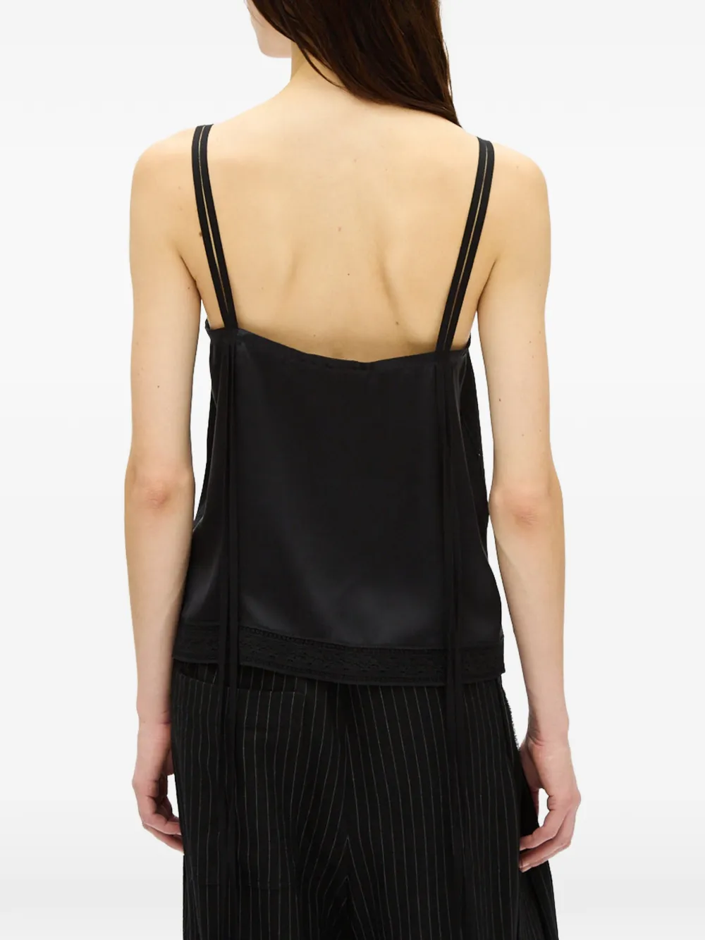 Ann Demeulemeester Hemd met afwerking van kant Zwart