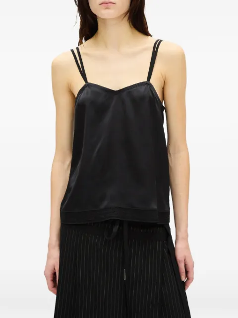 Ann Demeulemeester top estilo camisón de seda con ribete de encaje