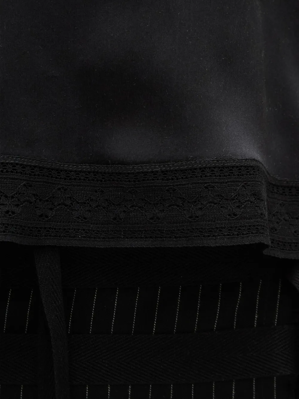 Ann Demeulemeester Hemd met afwerking van kant Zwart