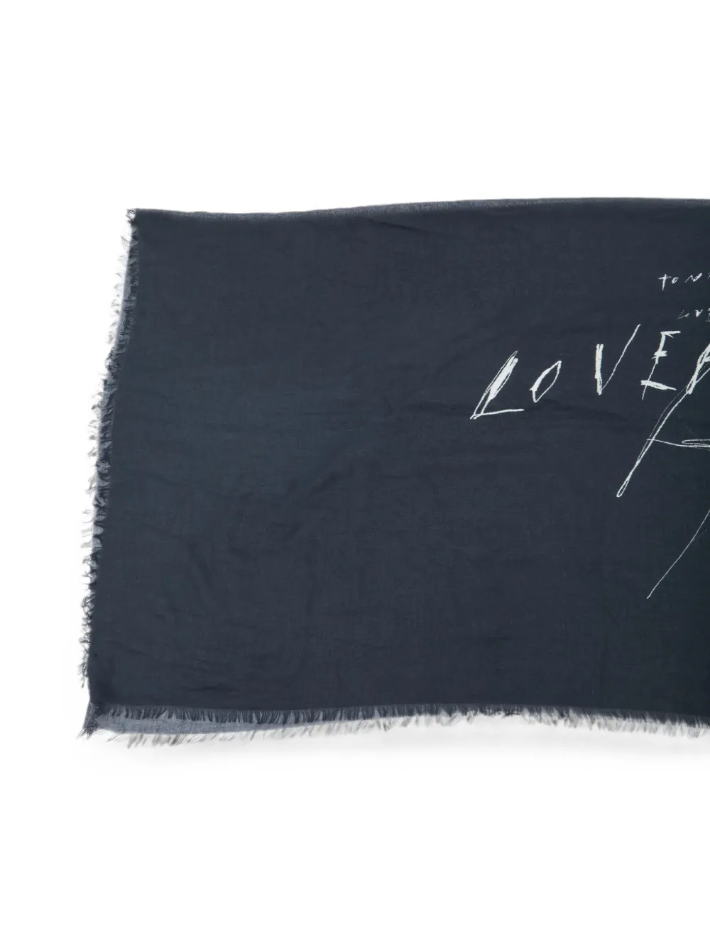 Ann Demeulemeester Sjaal met Vesta Lovers-print Zwart