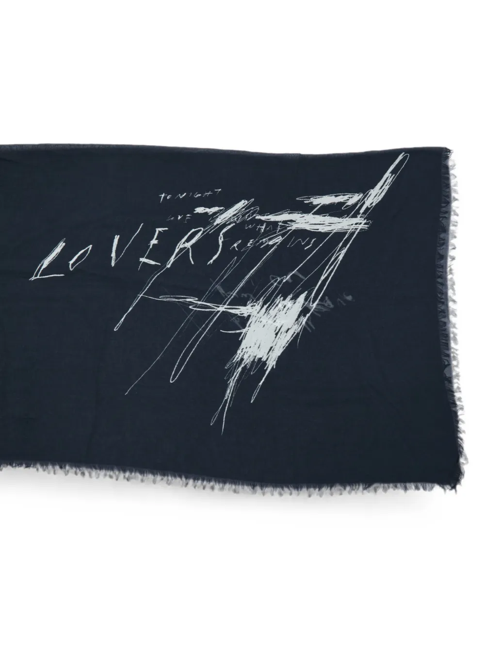 Ann Demeulemeester Sjaal met Vesta Lovers-print Zwart