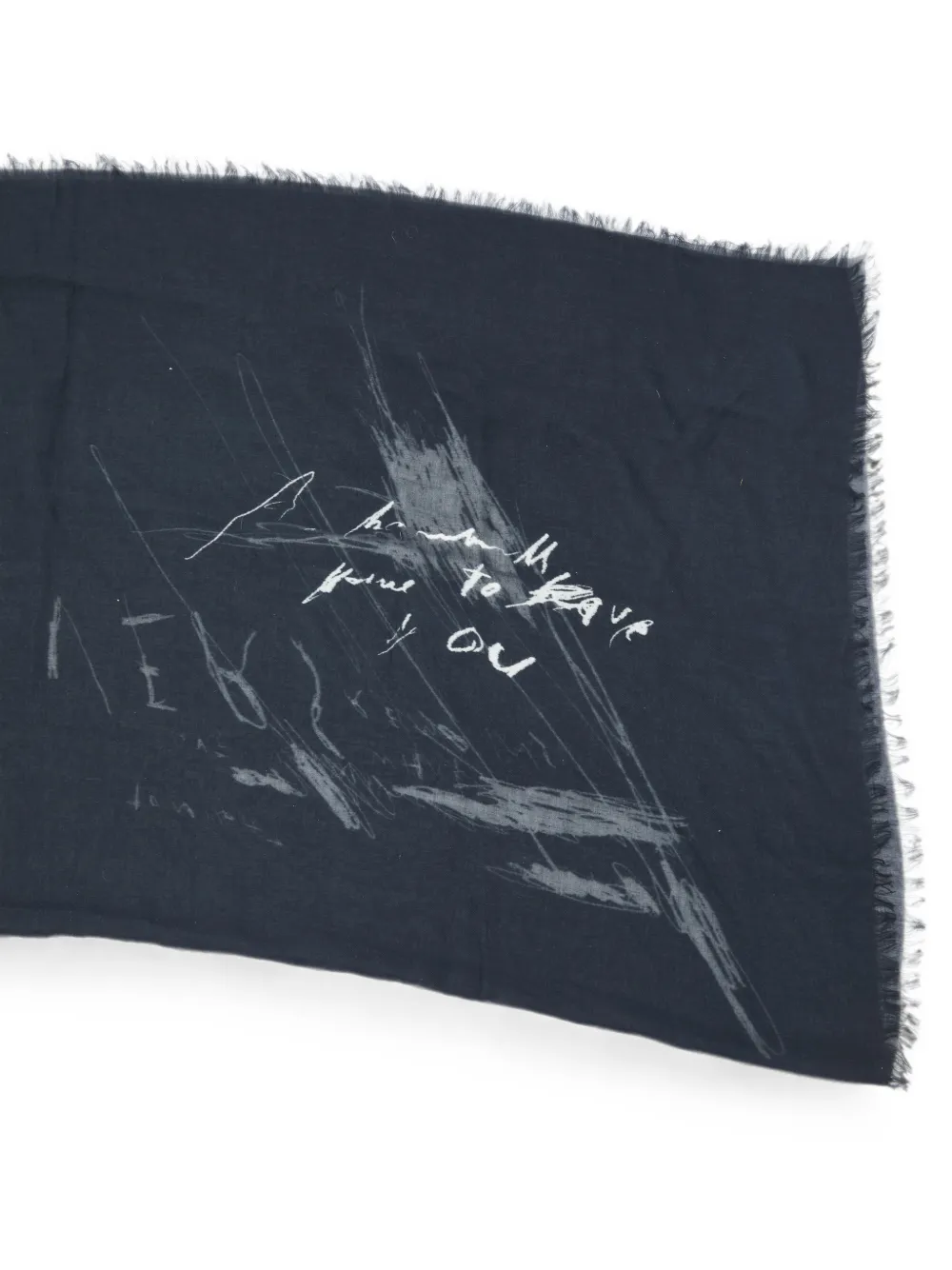 Ann Demeulemeester Sjaal met Vesta Lovers-print Zwart