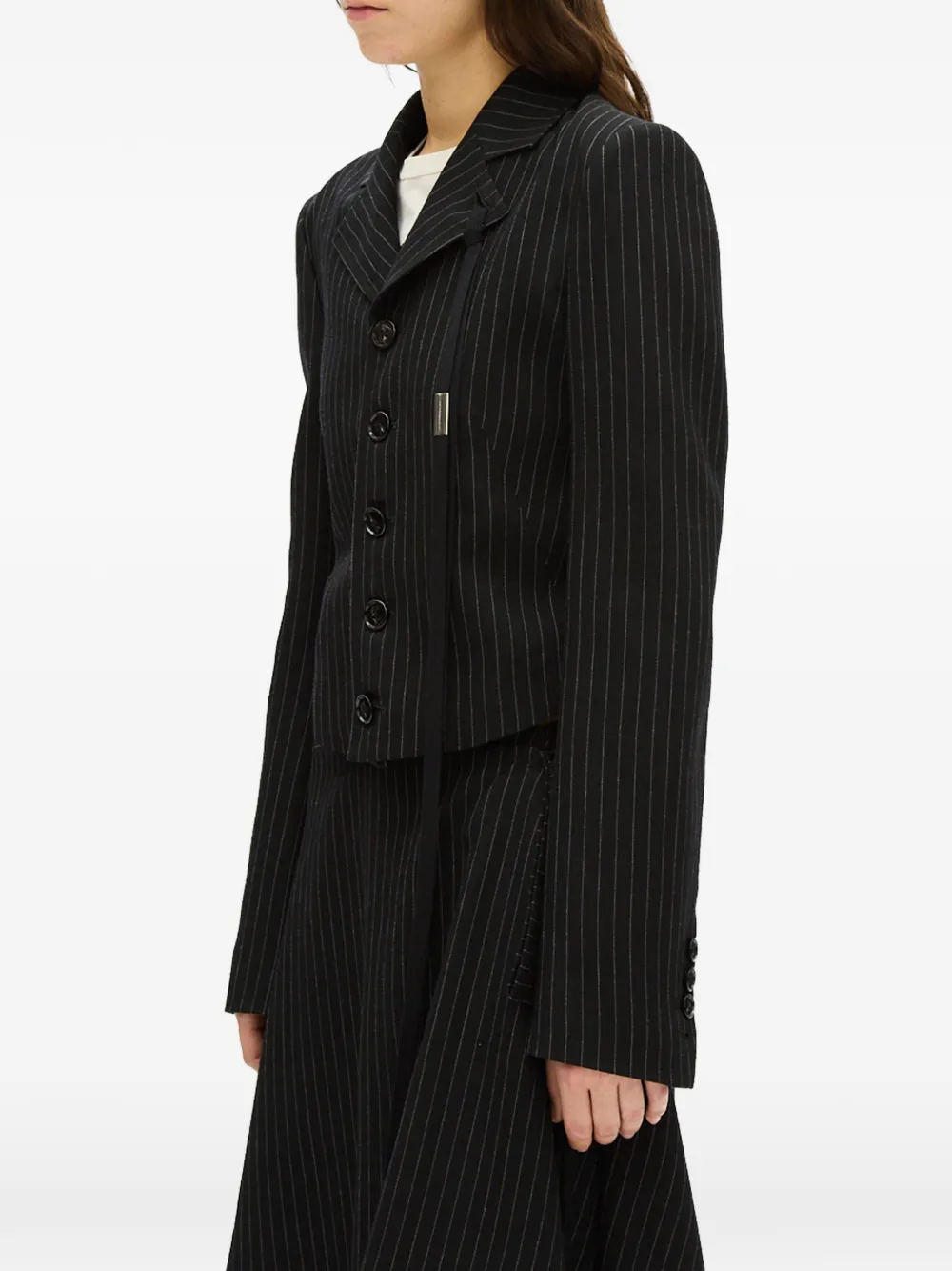 Ann Demeulemeester Manda cropped blazer Zwart