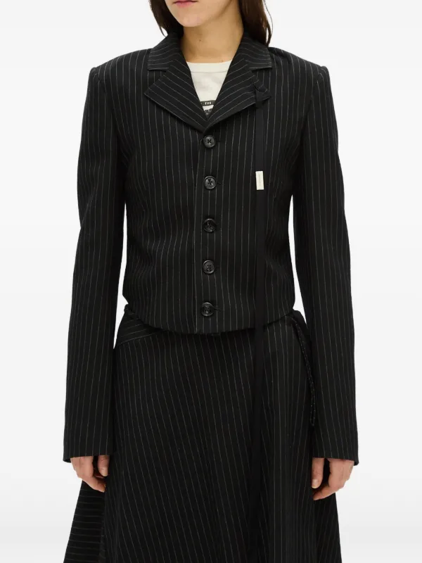Ann Demeulemeester Manda Cropped Blazer in Black
