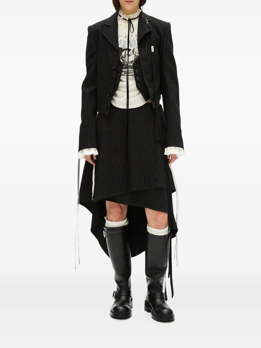 Ann Demeulemeester Manda cropped blazer Zwart