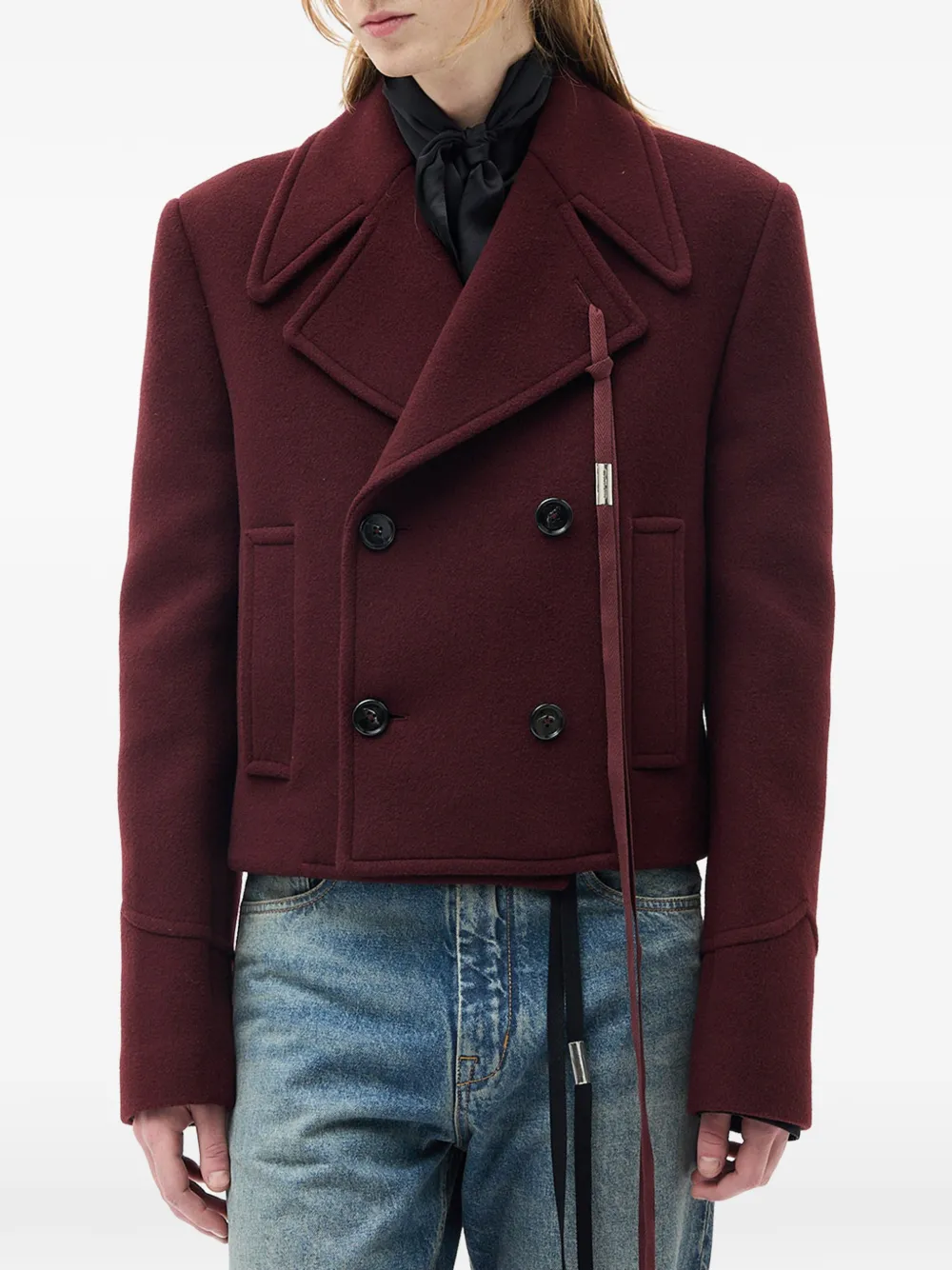 Ann Demeulemeester Dalmar jack met dubbele rij knopen Rood