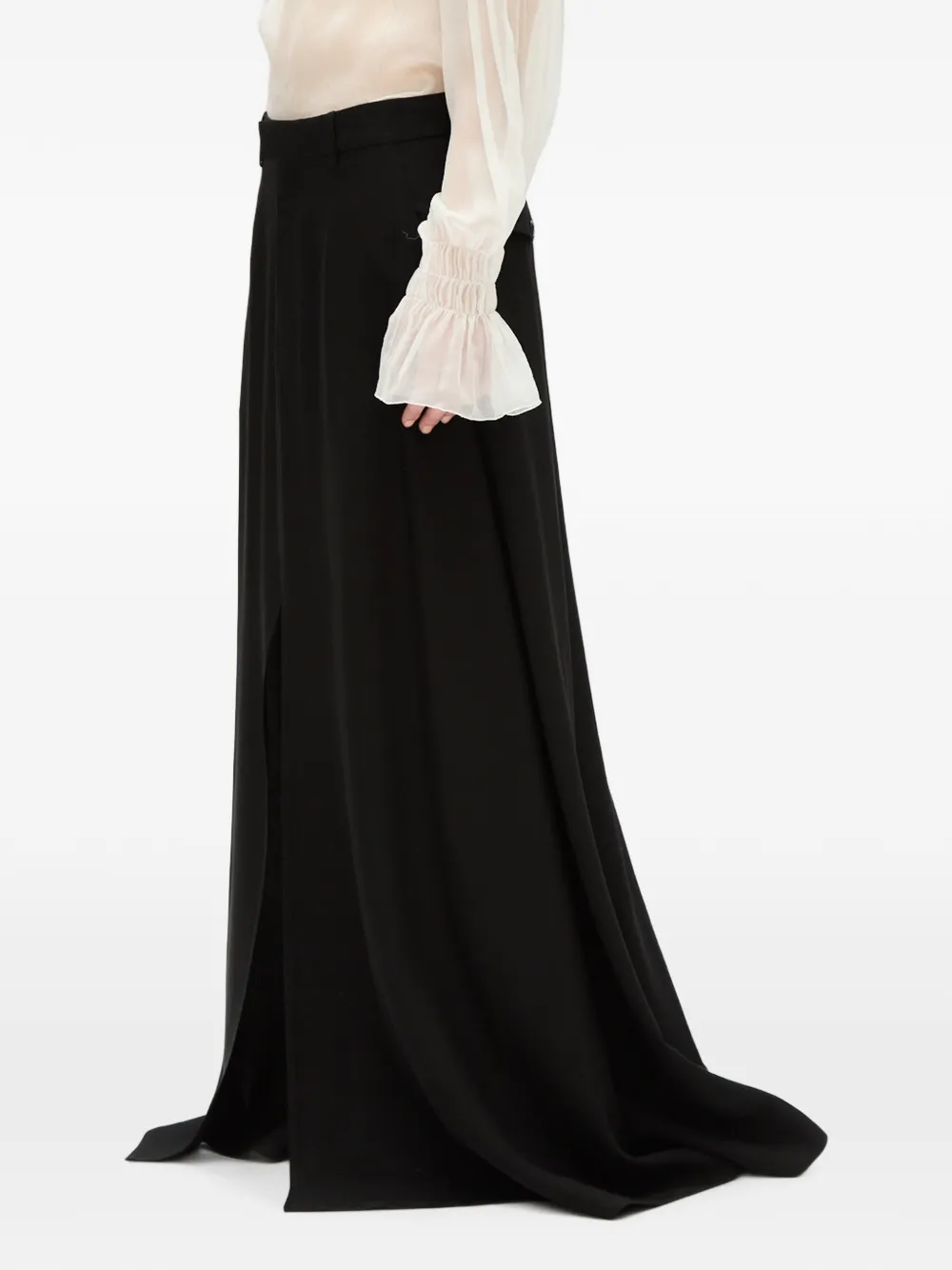 Ann Demeulemeester Maxi-rok met split Zwart