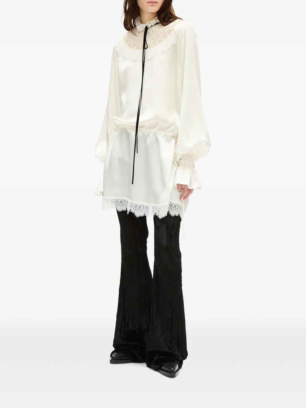 Ann Demeulemeester Jurk met kant Wit