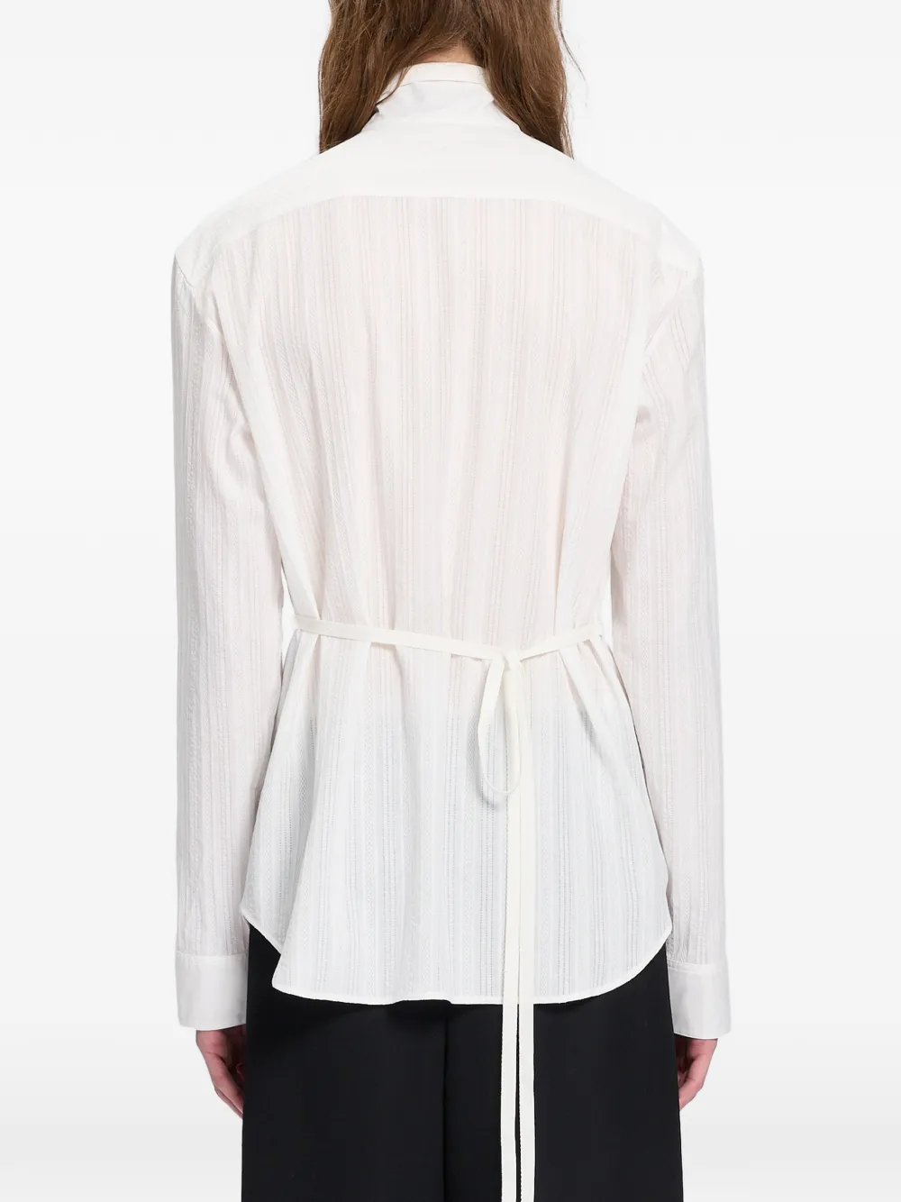 Ann Demeulemeester Rico overhemd met opstaande kraag Beige