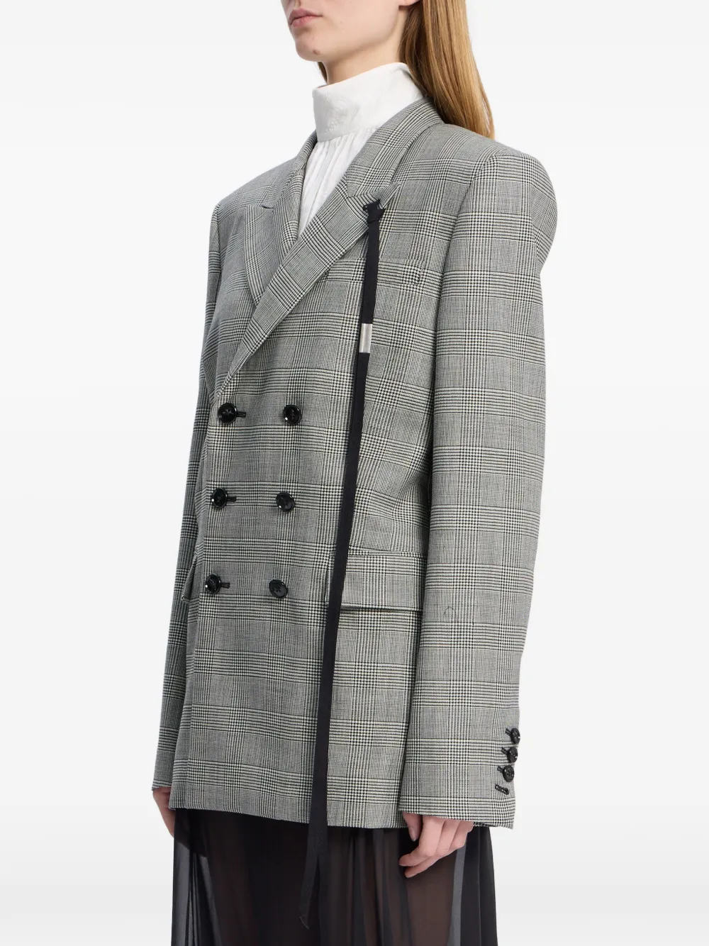 Ann Demeulemeester Wollen blazer met dubbele rij knopen Zwart