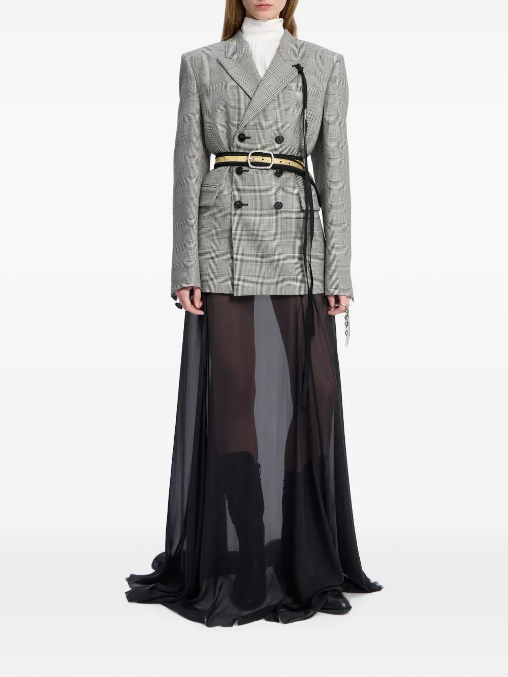 Ann Demeulemeester Wollen blazer met dubbele rij knopen Zwart