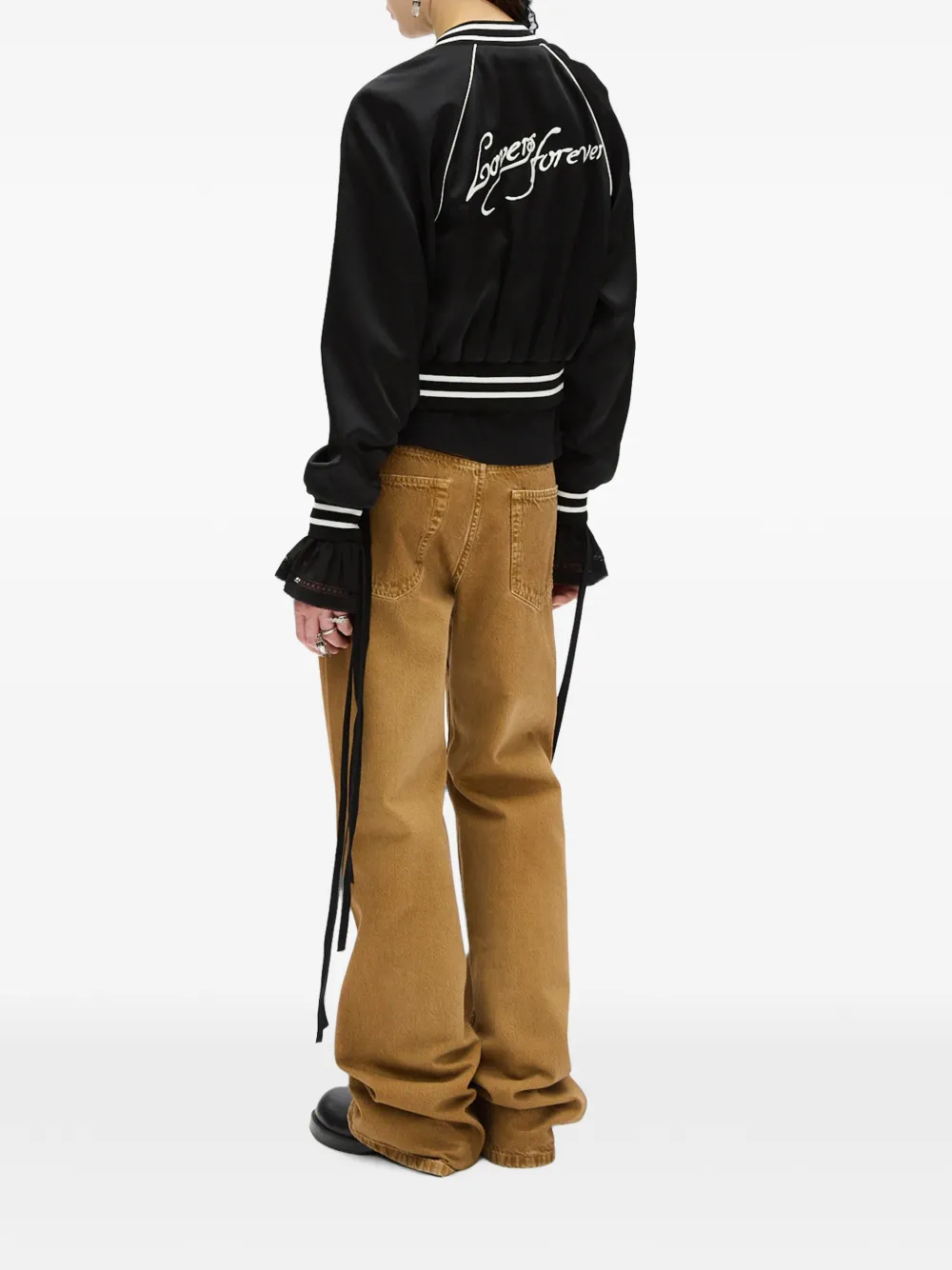Ann Demeulemeester Jack met geborduurde details Zwart