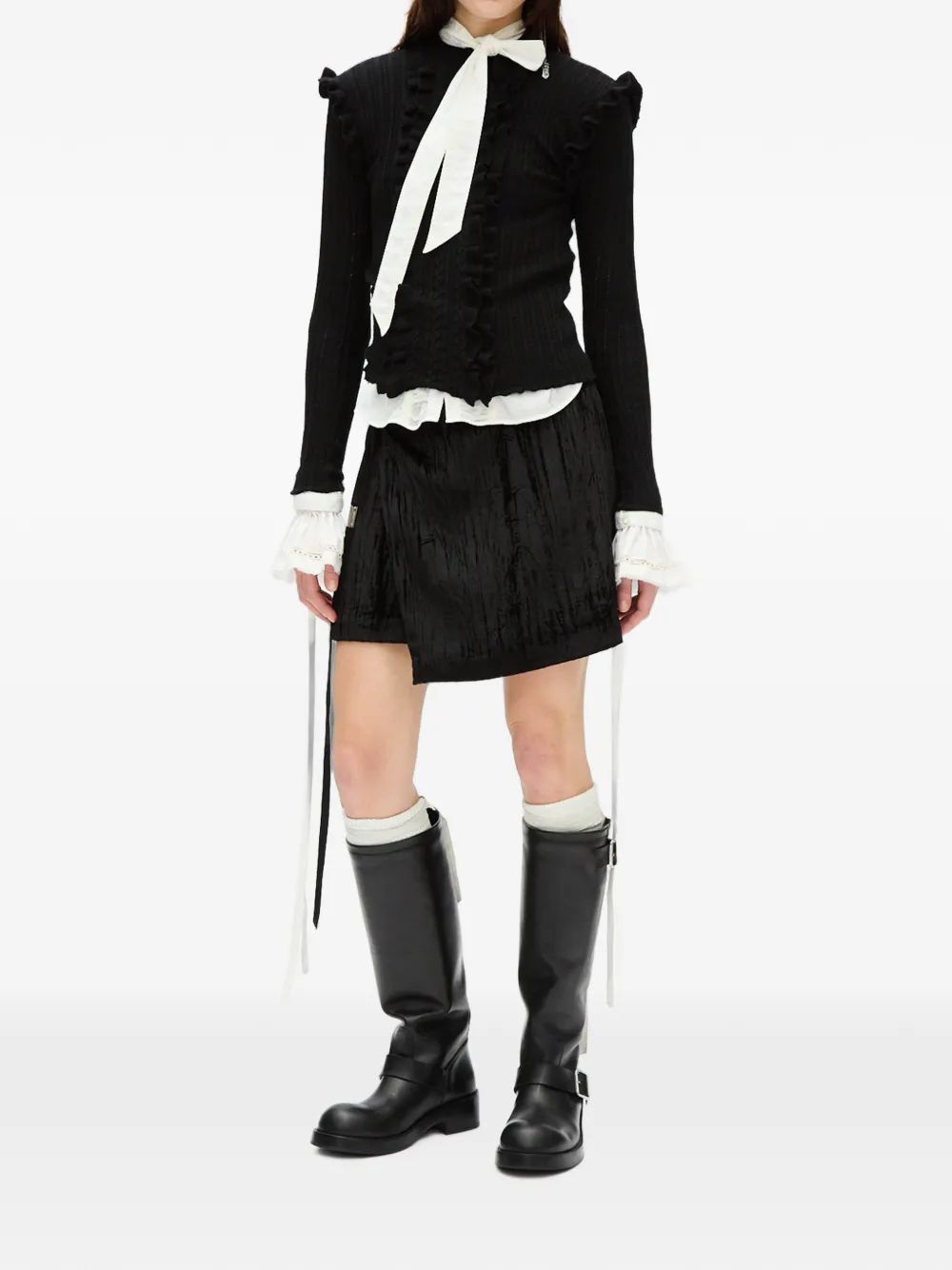 Ann Demeulemeester Trui met ruches Zwart
