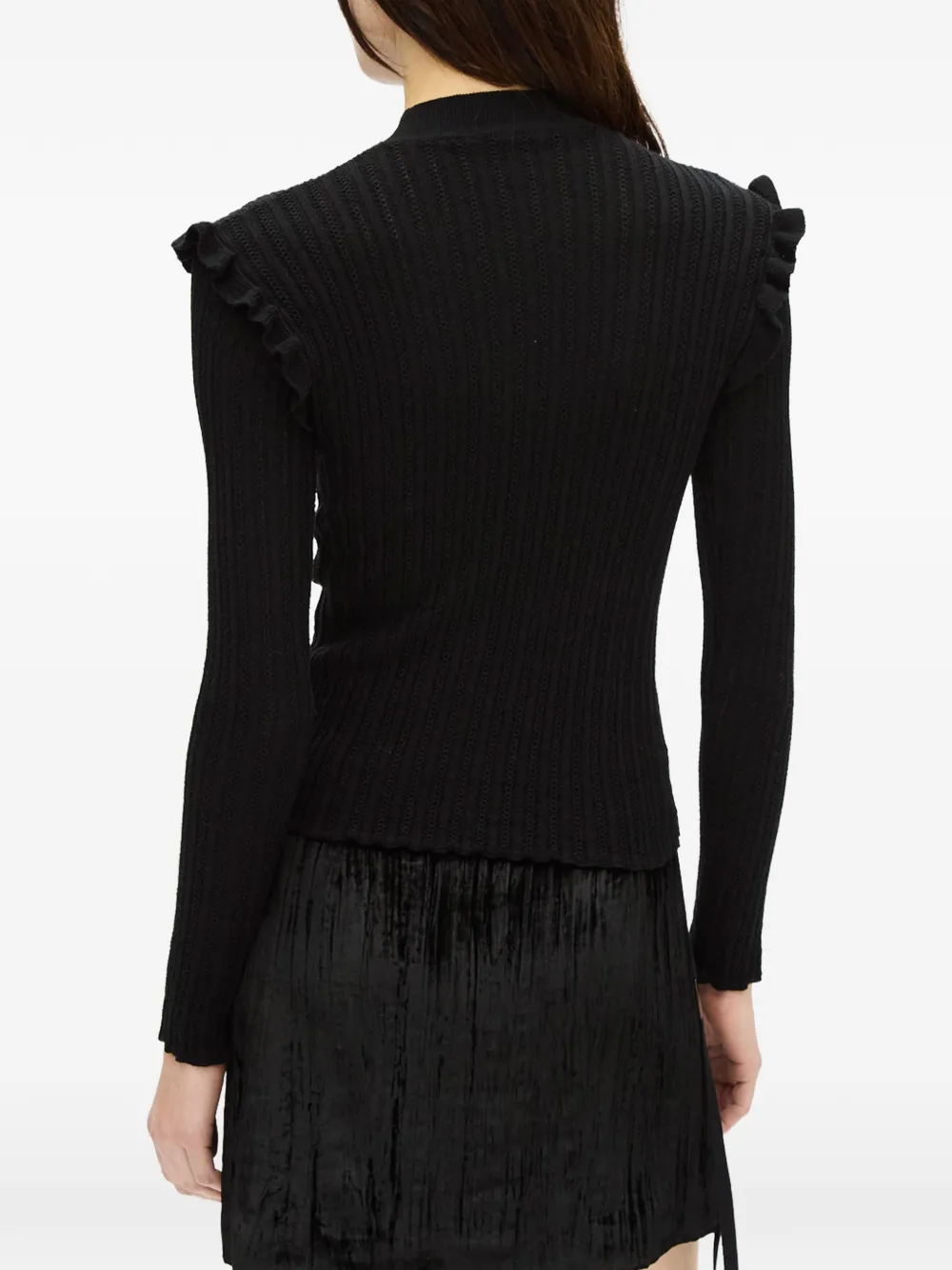 Ann Demeulemeester Trui met ruches Zwart