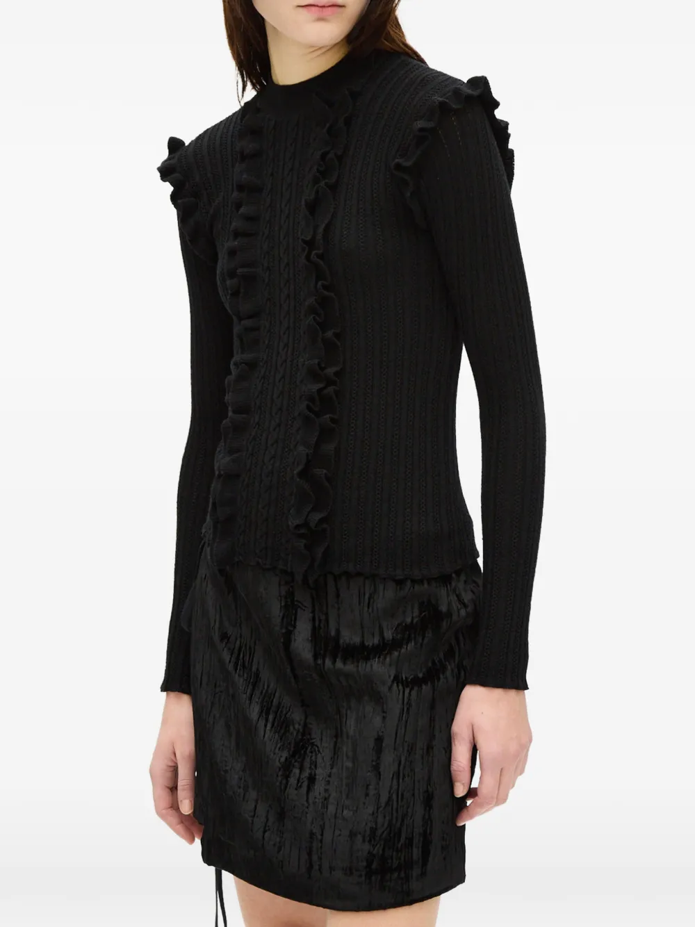 Ann Demeulemeester Trui met ruches Zwart