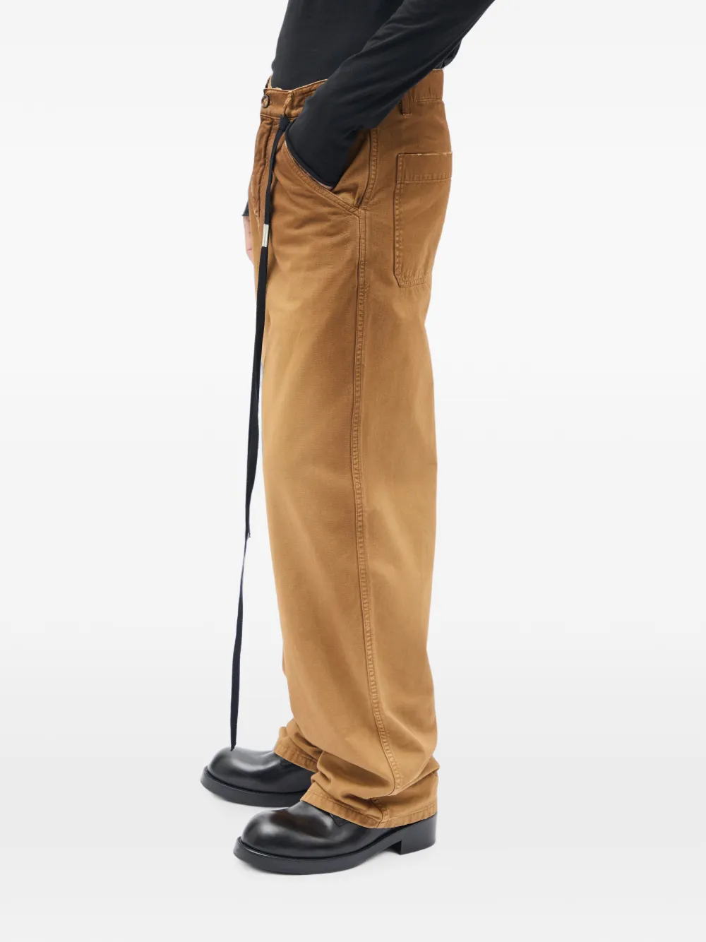 Ann Demeulemeester Broek van geborsteld katoen Beige