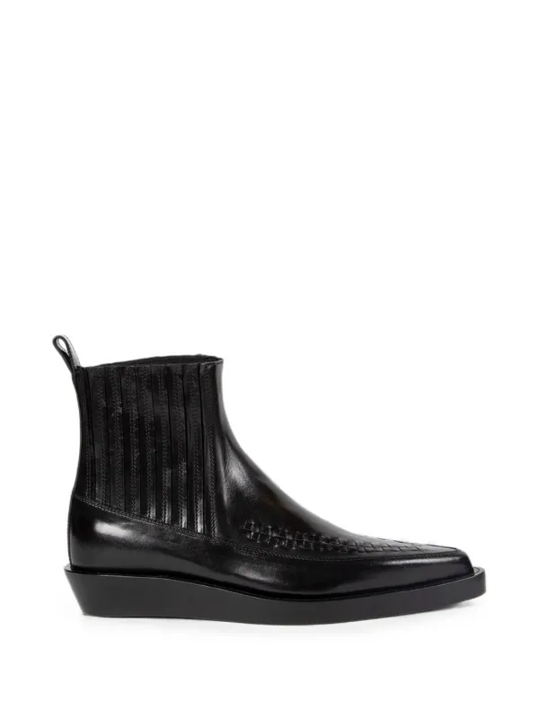 Ann Demeulemeester Ro Woven-detail Chelsea Boots in Black