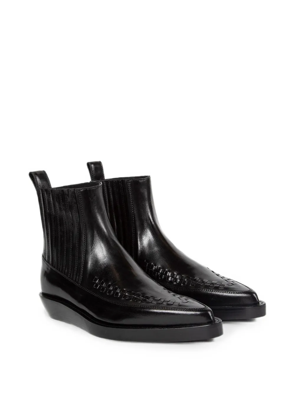 Ann Demeulemeester Ro woven-detail chelsea boots Zwart