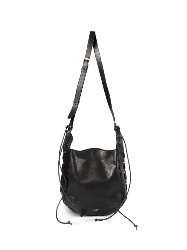 Ann Demeulemeester Medium Ravdna Lace-up Shoulder Bag in Black