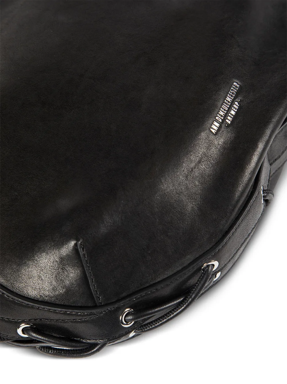 Ann Demeulemeester Medium Ravdna schoudertas met veters Zwart