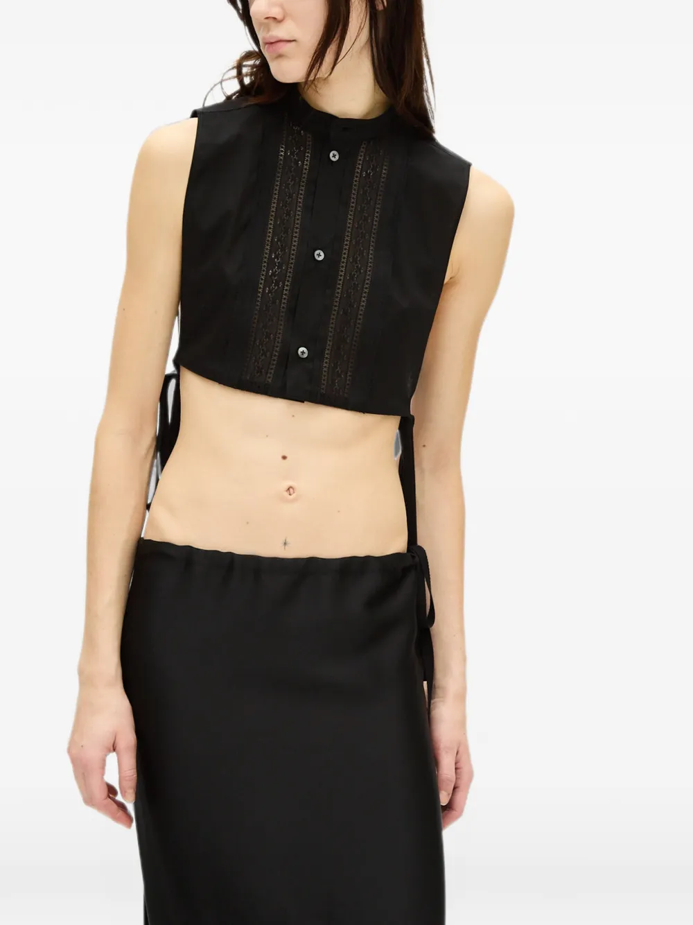 Ann Demeulemeester Top met kanten detail Zwart