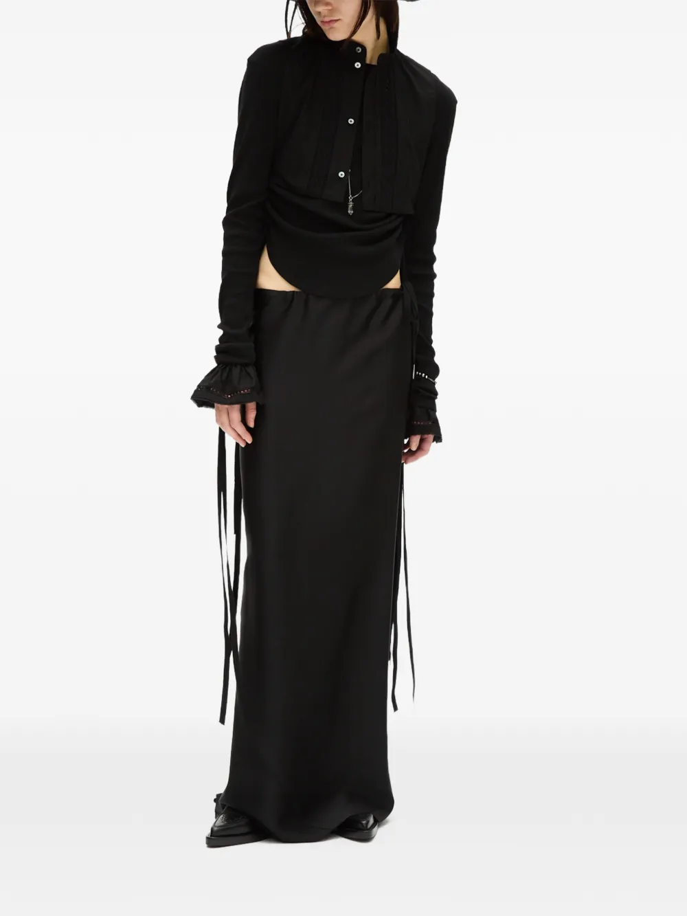 Ann Demeulemeester Top met kanten detail Zwart