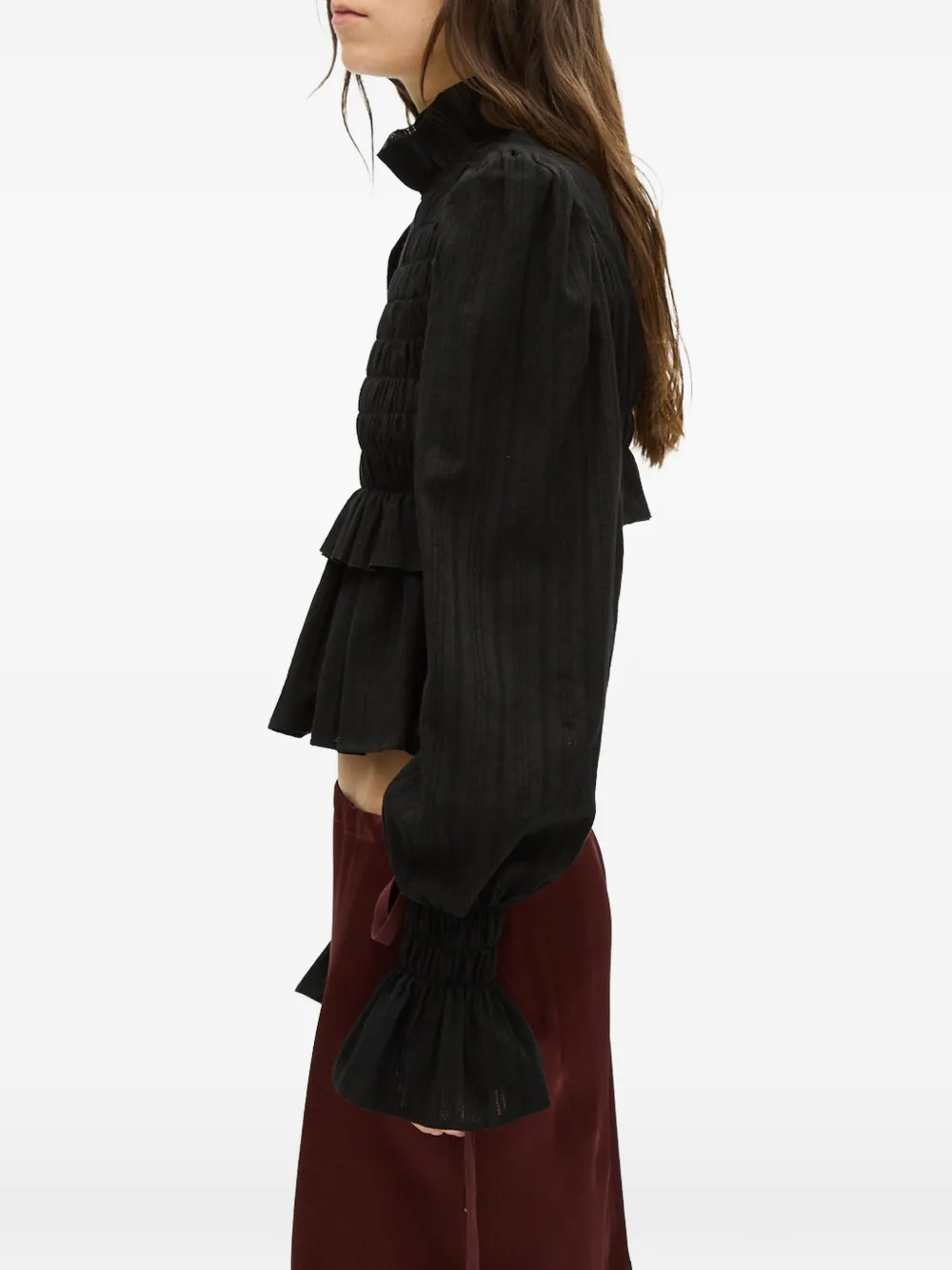Ann Demeulemeester Shirt met ruches Zwart