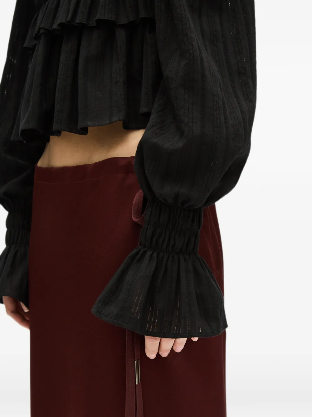 Ann Demeulemeester Shirt met ruches Zwart