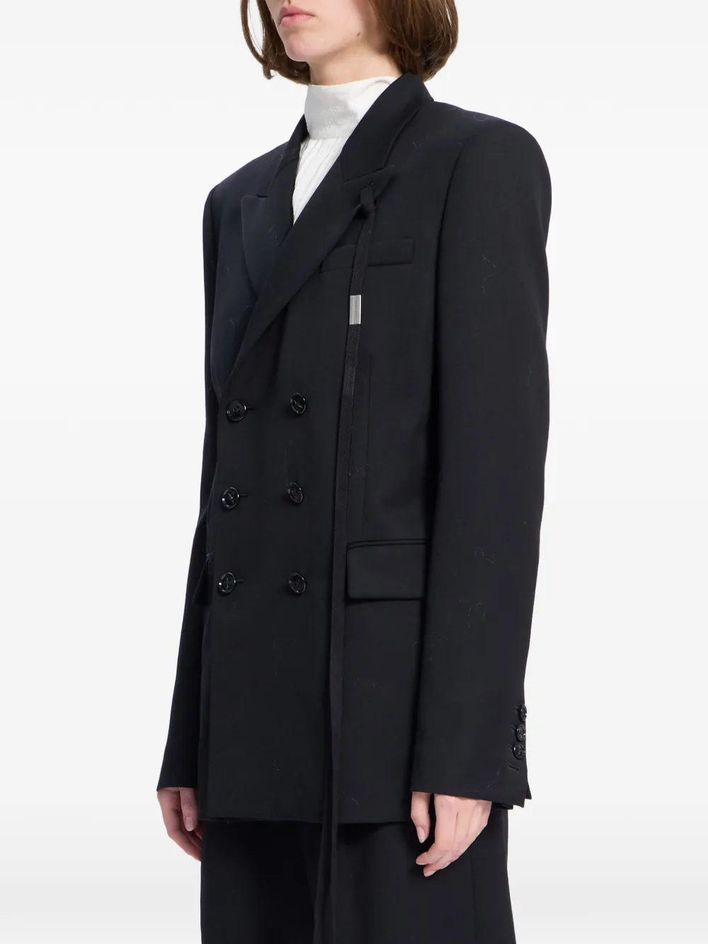 Ann Demeulemeester Blazer met dubbele rij knopen Zwart